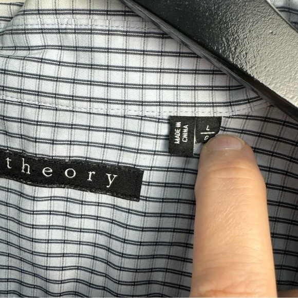 Theory Men’s Zack PS Button Down Dress Shirt Blue Striped Size Large - Picture 7 of 7
